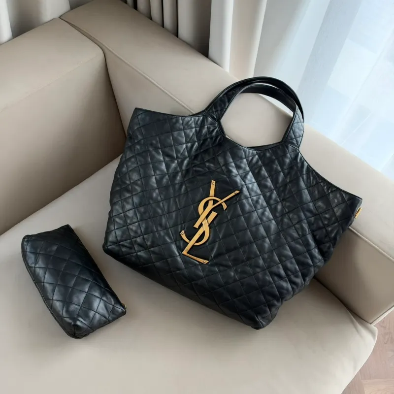 YSL ICARE MAXI SHOPPING BAG IN QUILTED 2023