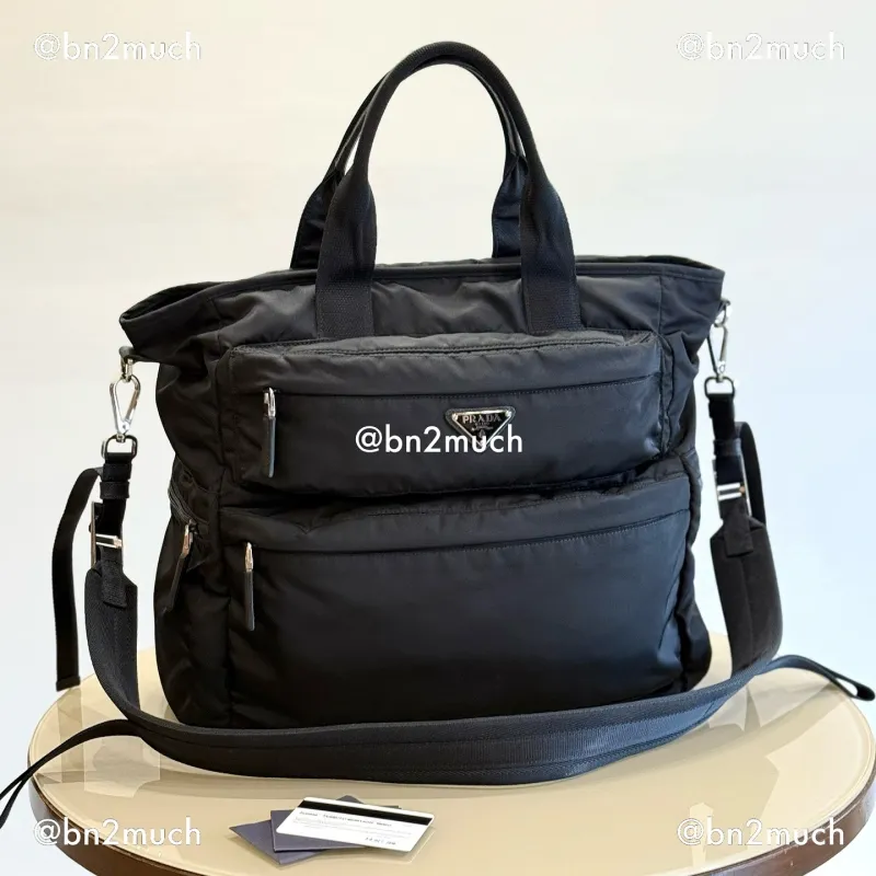 PRADA Nylon and Saffiano Leather Tote Bag 2018