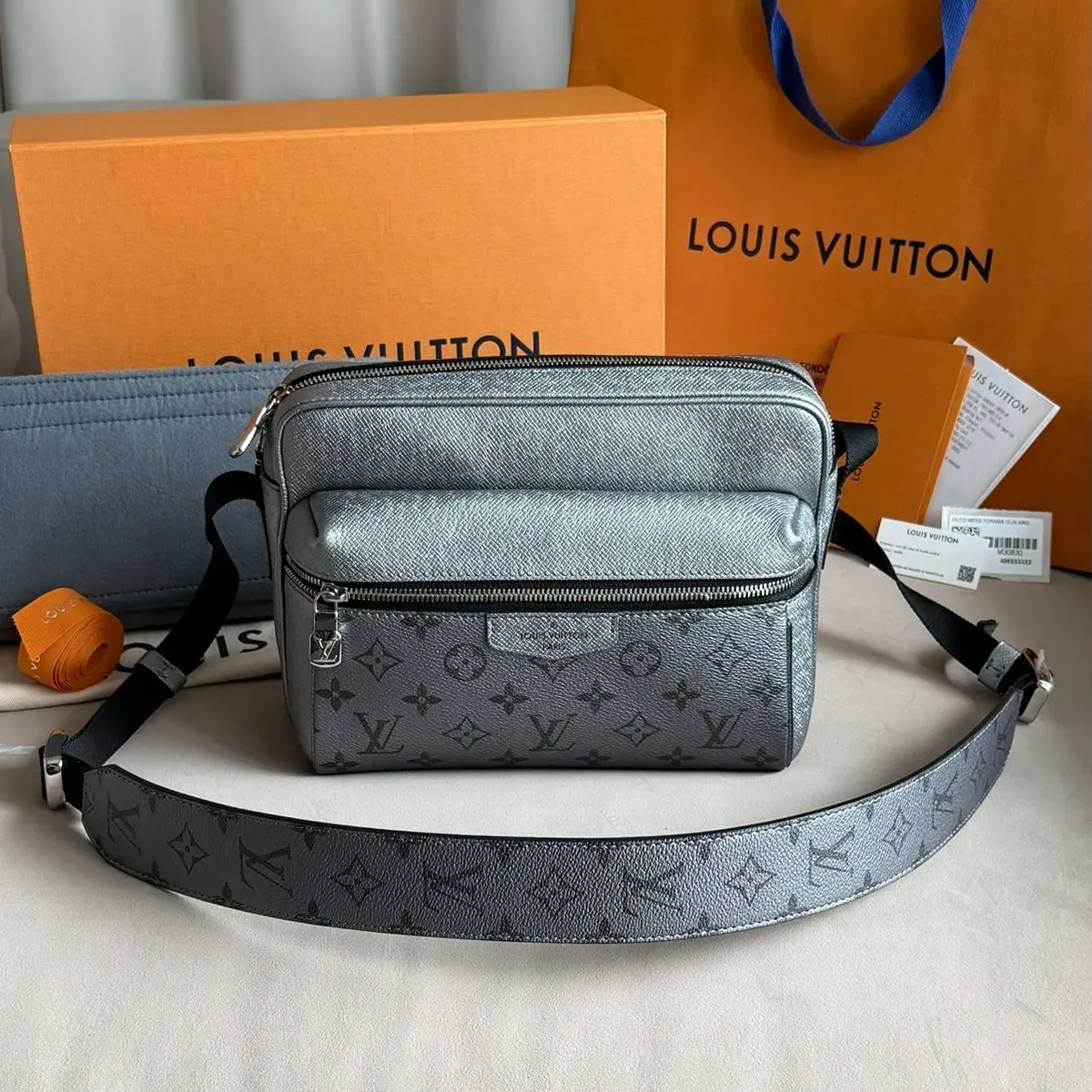 LV Outdoor Monogram Eclipse Reverse Metallic Microchip