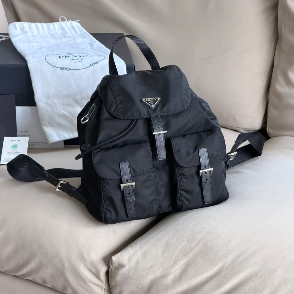 PRADA Small Re-Nylon Backpack 2023 Microchip
