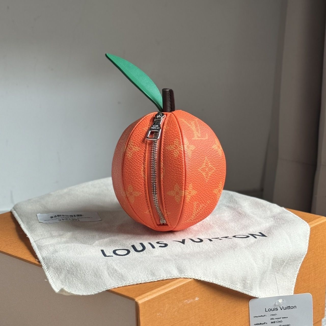 LV ORANGE POUCH by Virgil Abloh