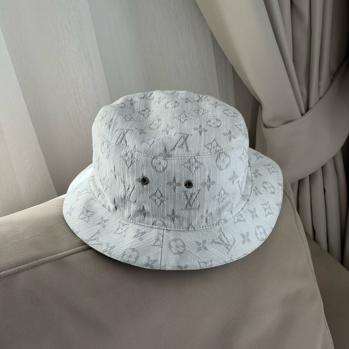 LV Denim Bucket Hat Size 60