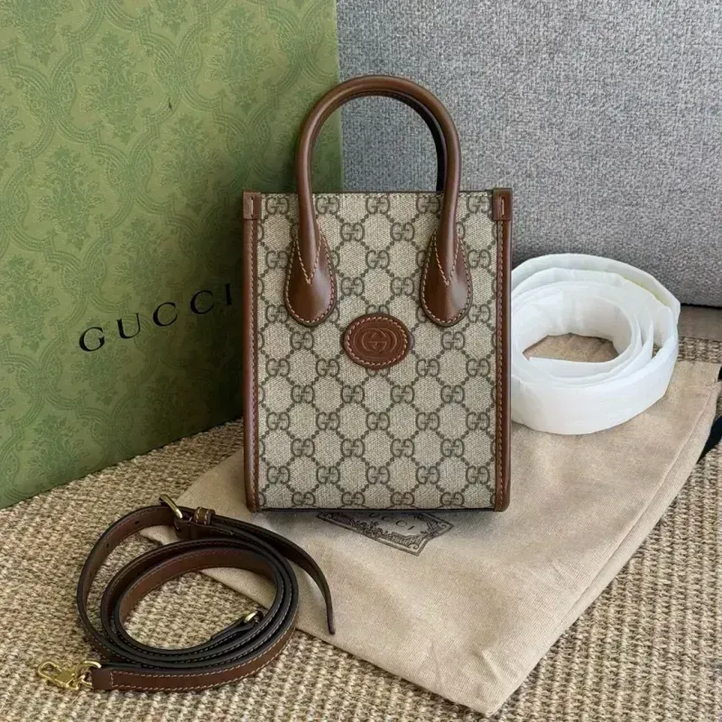 GUCCI MINI TOTE BAG WITH INTERLOCKING