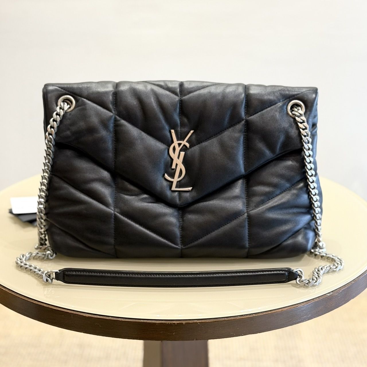 YSL PUFFER MEDIUM IN NAPPA LEATHER BLACK 2022