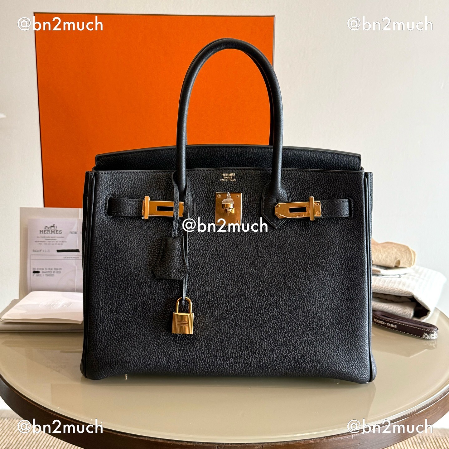 Hermes Birkin 30 Noir Togo RGHW Y# 2020
