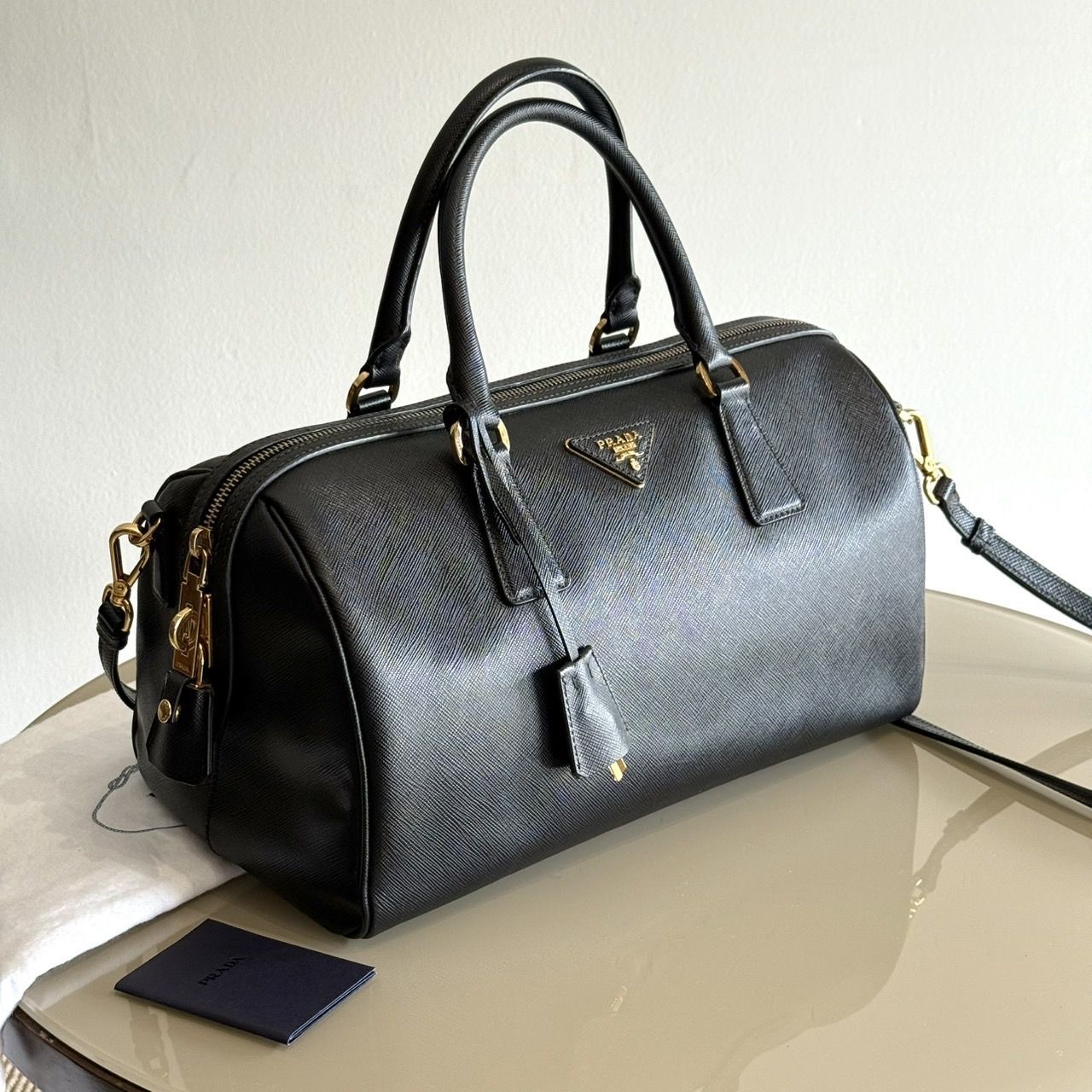 PRADA Saffiano Lux Boston Bag size 33